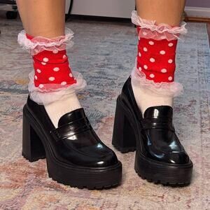 Vintage Y2K red and white polka dot arm / ankle cuffs